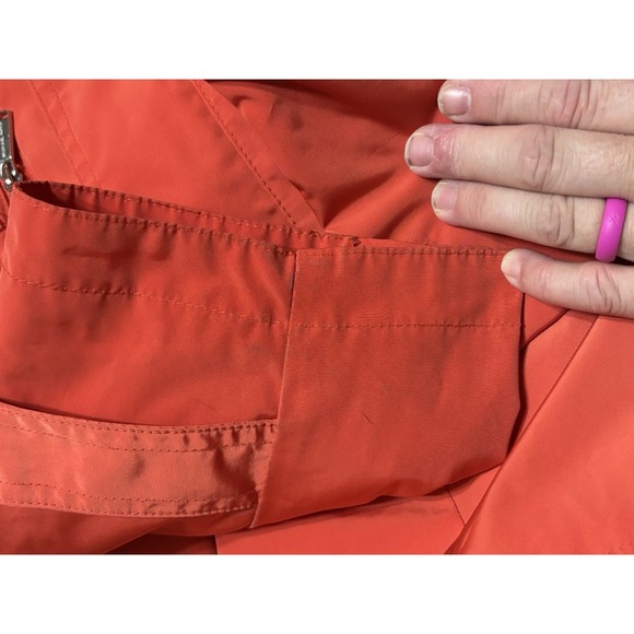 Michael Kors Women's Orange Silky Satin Light Utility Jacket Size 2X Preppy - Picture 7 of 13
